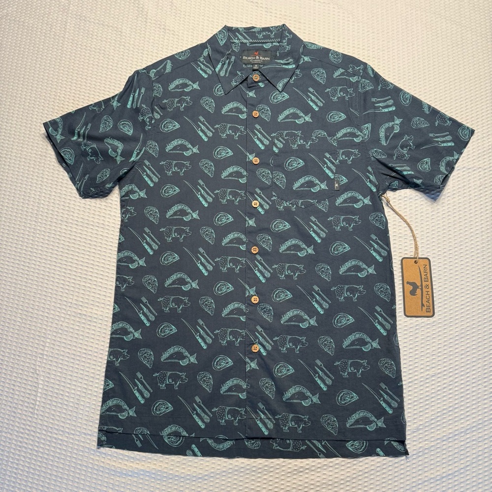 Beach & Barn Men's Patterned Button Down Shirt